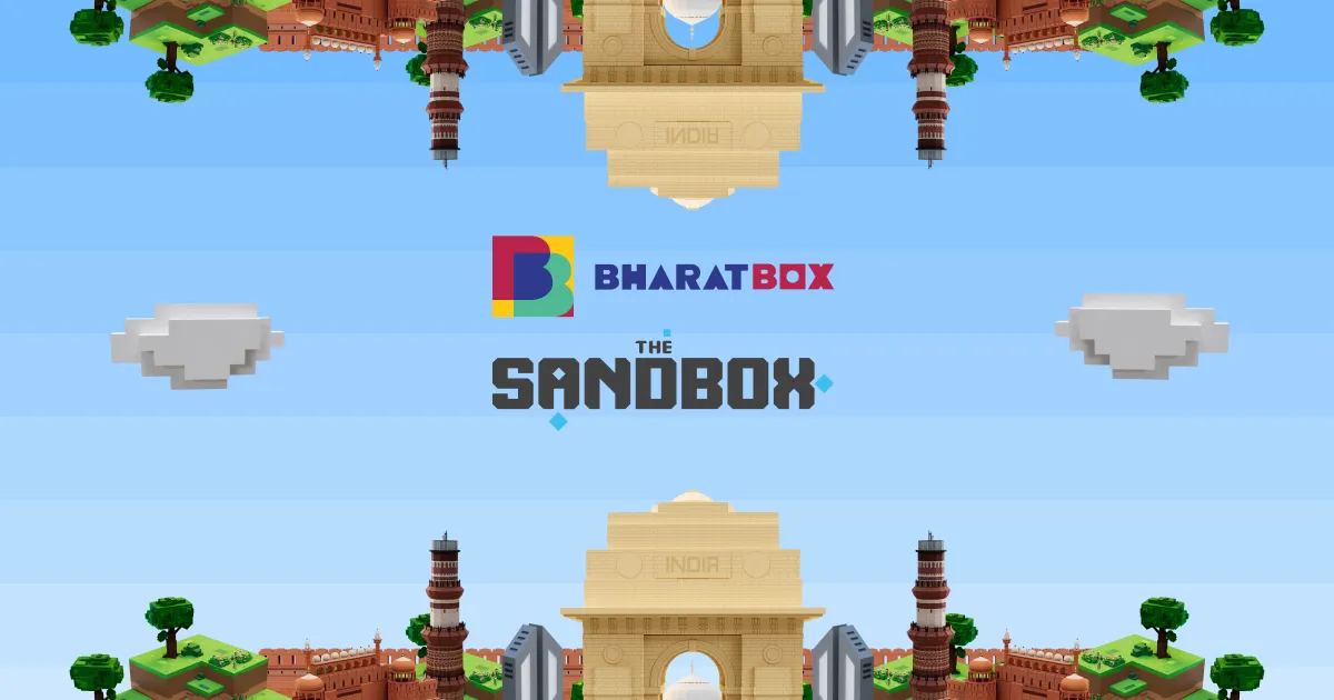 bharatbox by the sandbox - pixel-art indian monuments framing the logo