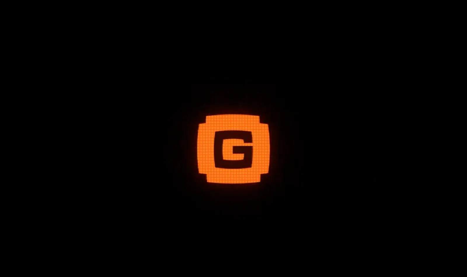 the gpunet “g” mark glowing orange on black
