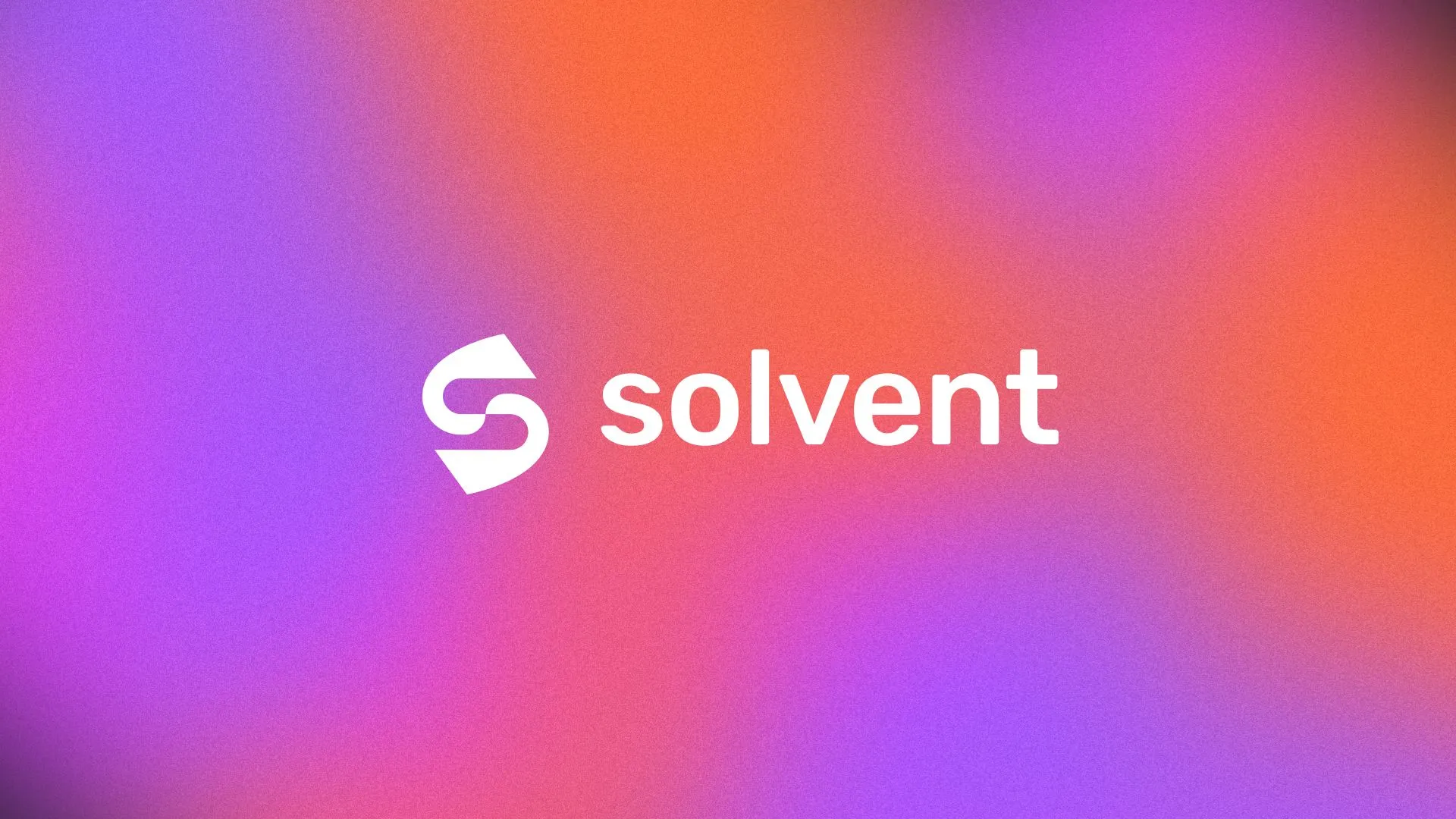 the solvent logo on an orange-to-violet gradient
