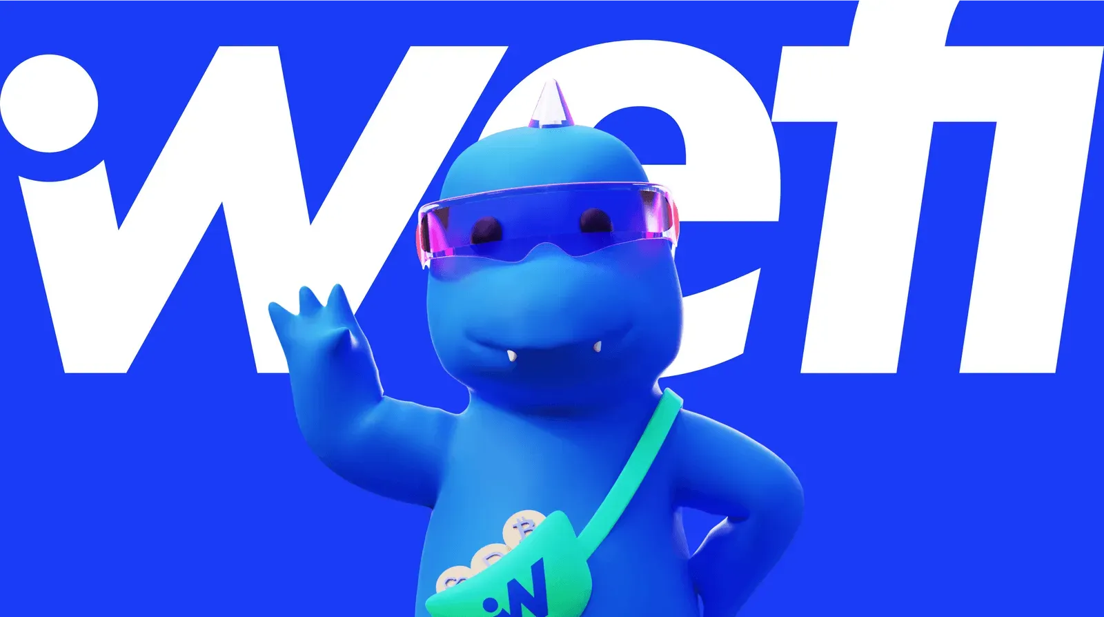 wefi key visual - a blue hippo character in sunglasses against the wefi wordmark